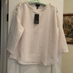 NWT - Jones NY cream colored pullover